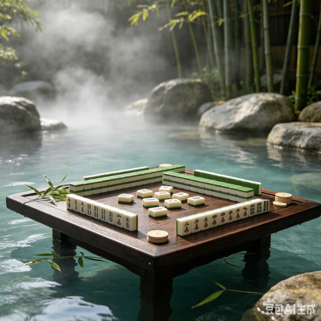 gradient green mahjong set